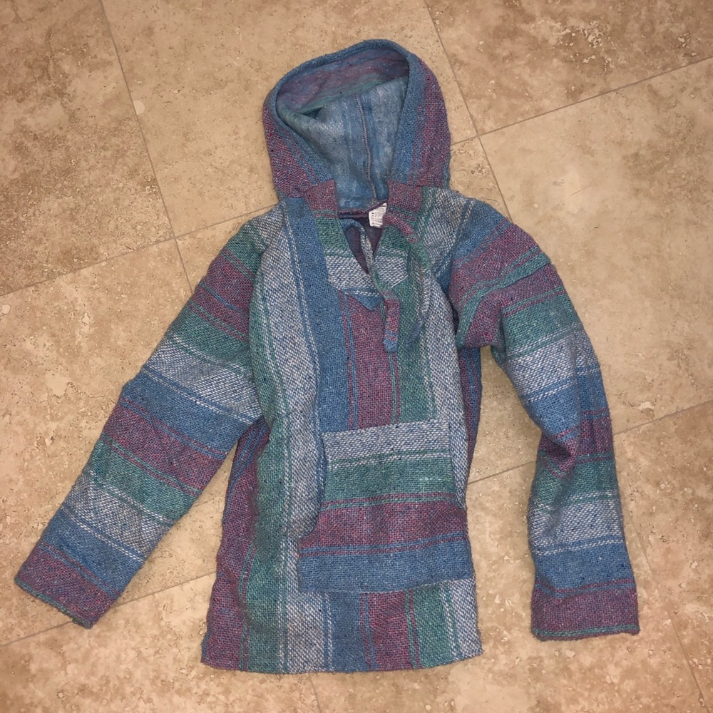 Colorful Drug Rug Poncho Hoodie